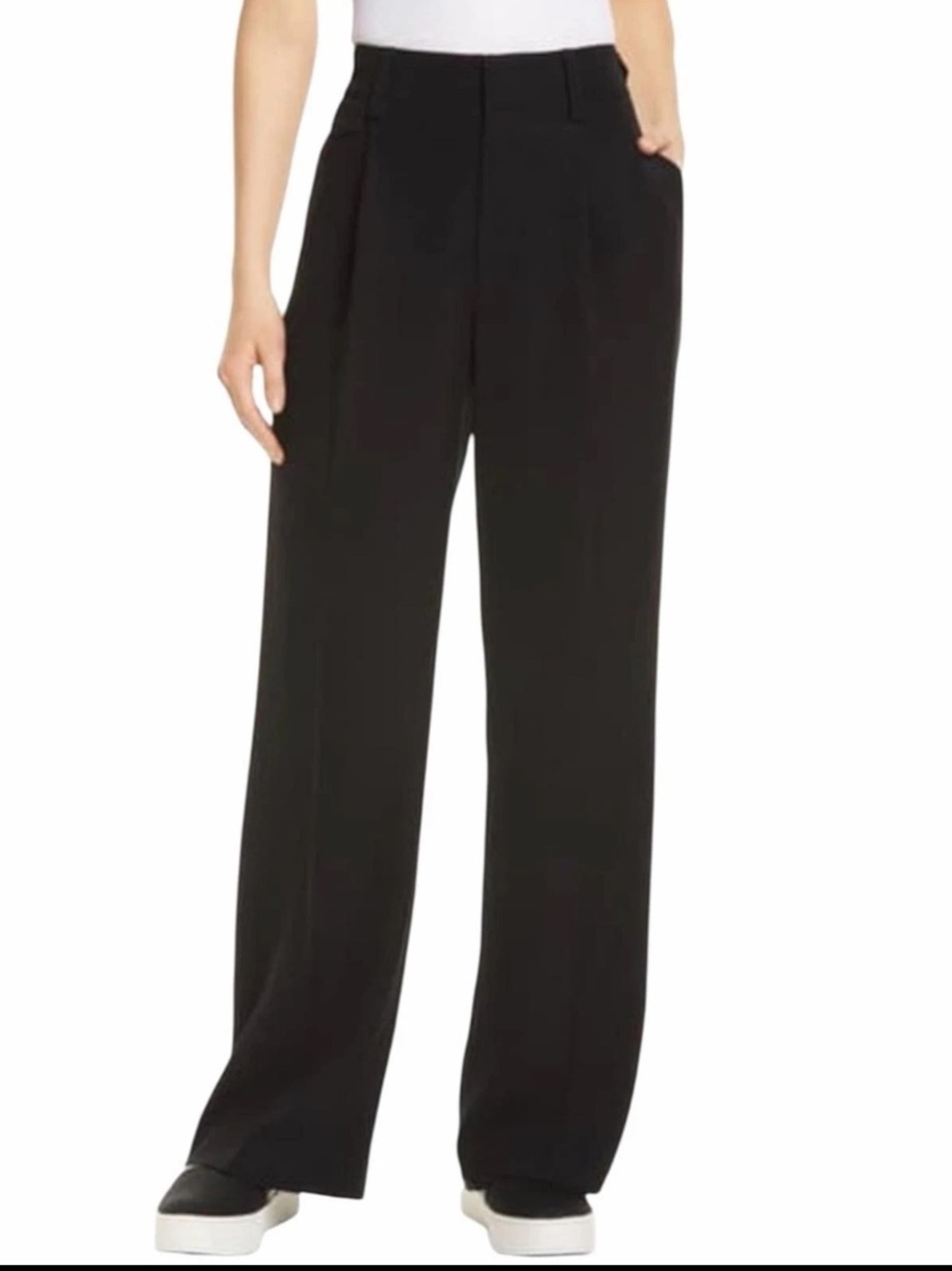Vince Relaxed Wide Leg Trousers pants Women’s Size 2 Black pleated